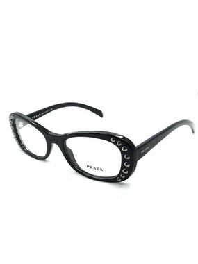 PRADA VPR21R 2AU-1O1 53mm HAVANA Studded Eyeglasses Frames Italy